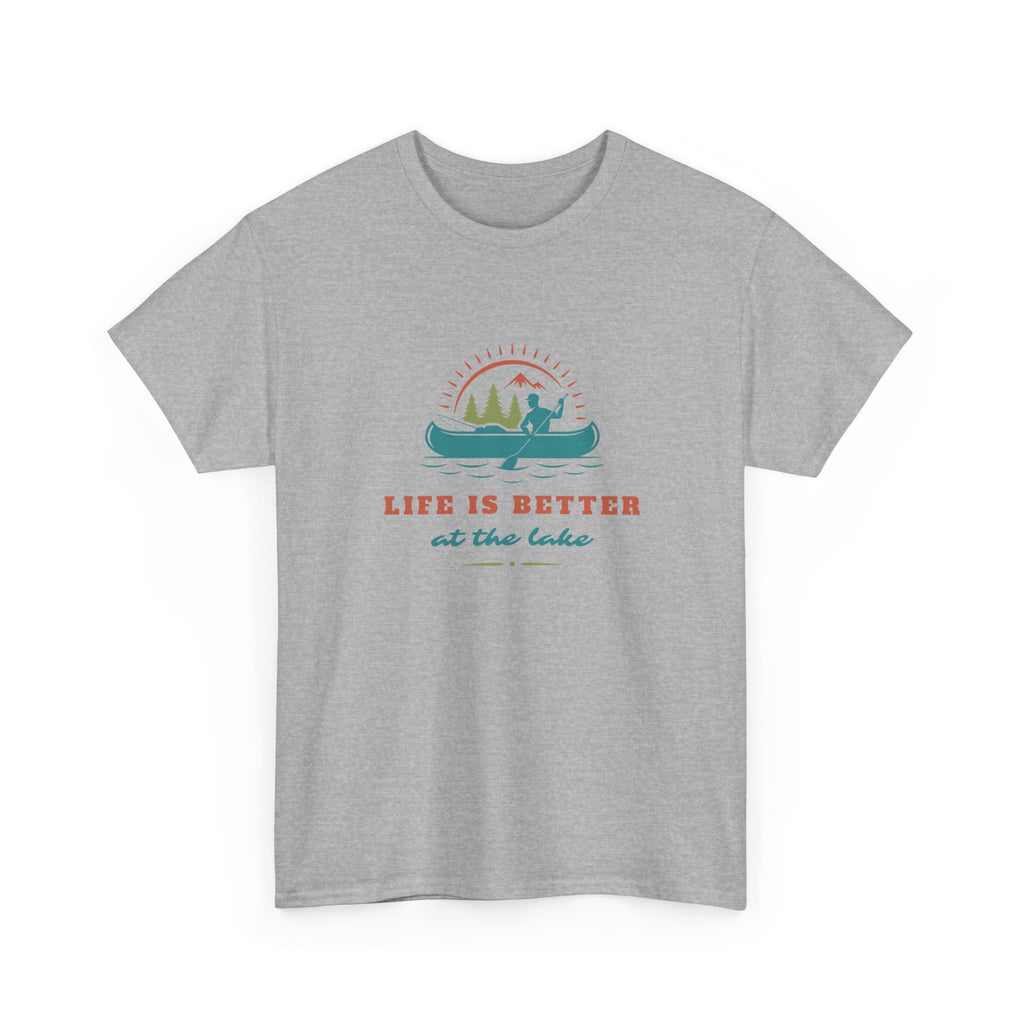 Life is Better at the Lake Unisex Heavy Cotton T-Shirt - Comfortable Outdoor Shirt