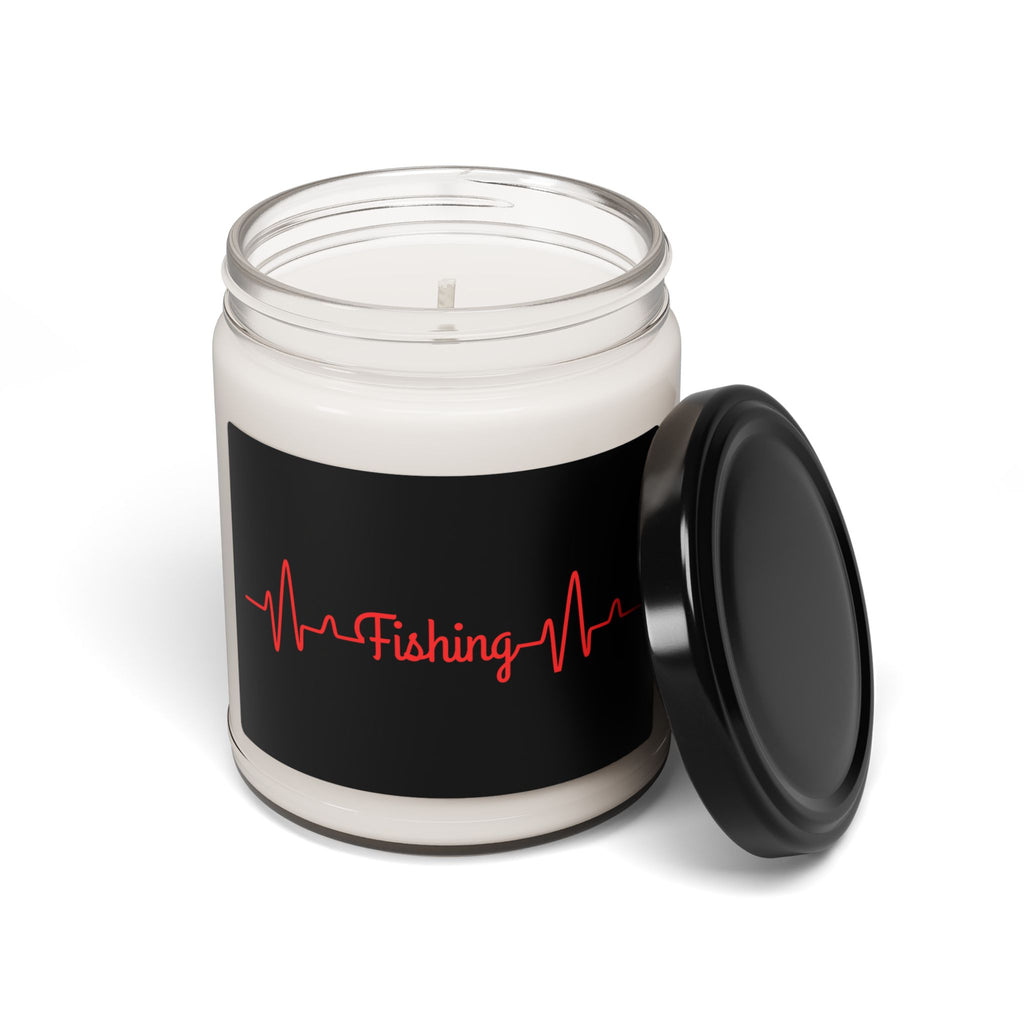 "Fishing Heartbeat" Funny Fishing Soy Candle (9oz) — Gift for Anglers