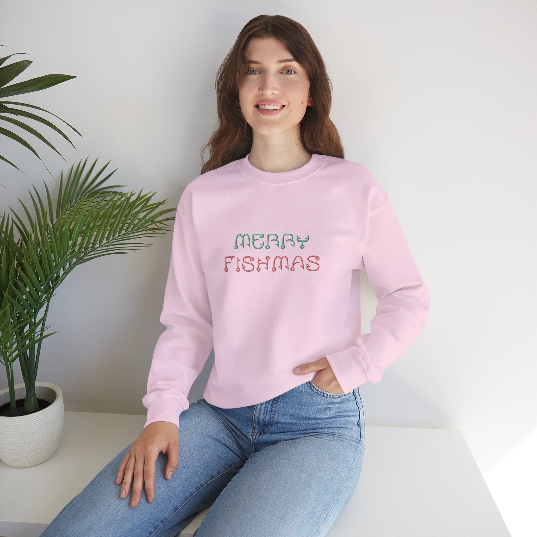 Sweatshirt — "Merry Fishmas" Pastel Holiday Crewneck