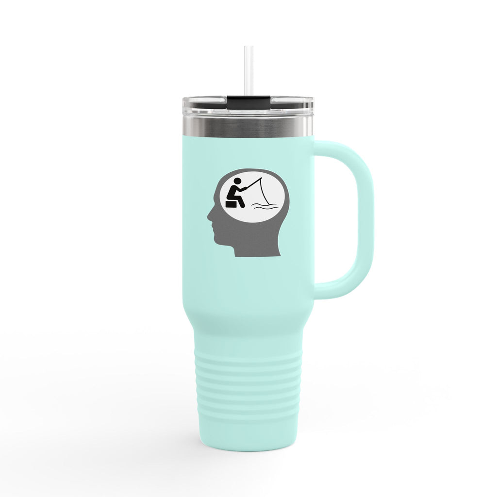"Fishing on the Brain" Insulated Travel Mug - 40oz, Perfect for Outdoor Adventures