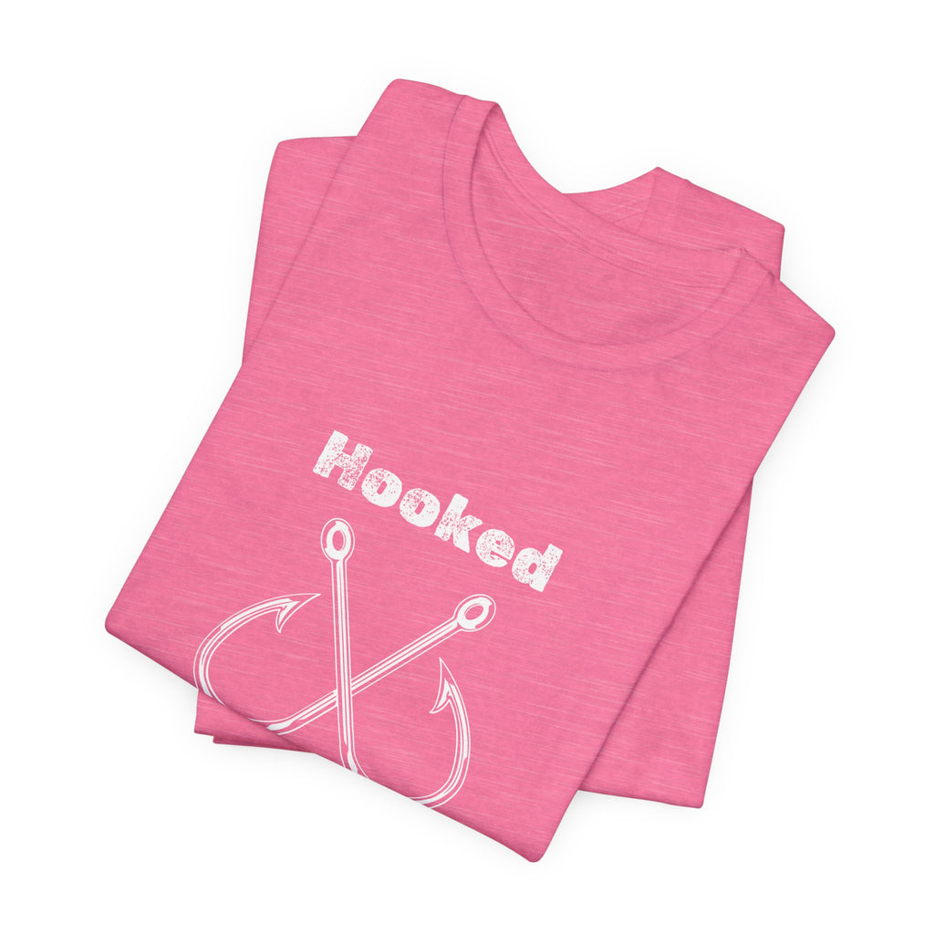"Hooked for Life" Fishing Tee - Unisex Short Sleeve Shirt Express Delivery available.