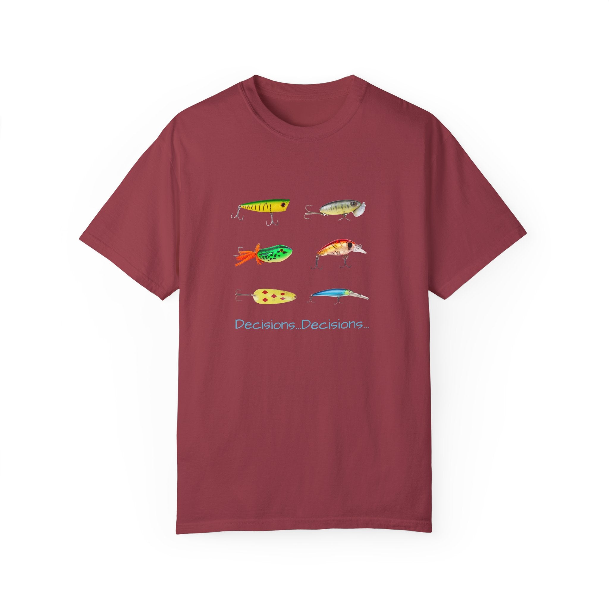 Unisex Fishing Theme T-Shirt - "Decisions, Decisions" Graphic Tee