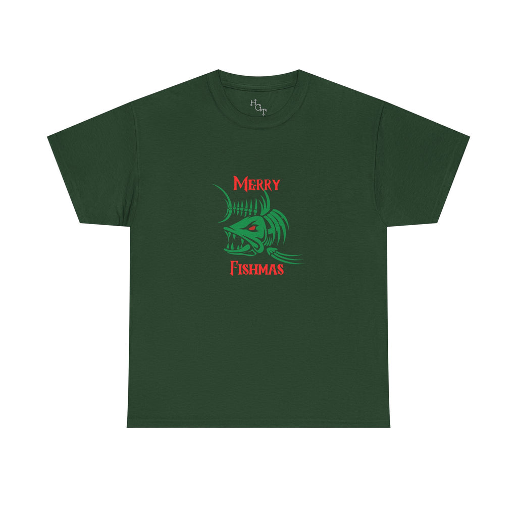 Fishmas Graphic Tee — "Merry Fishmas" Christmas Fishing T-Shirt