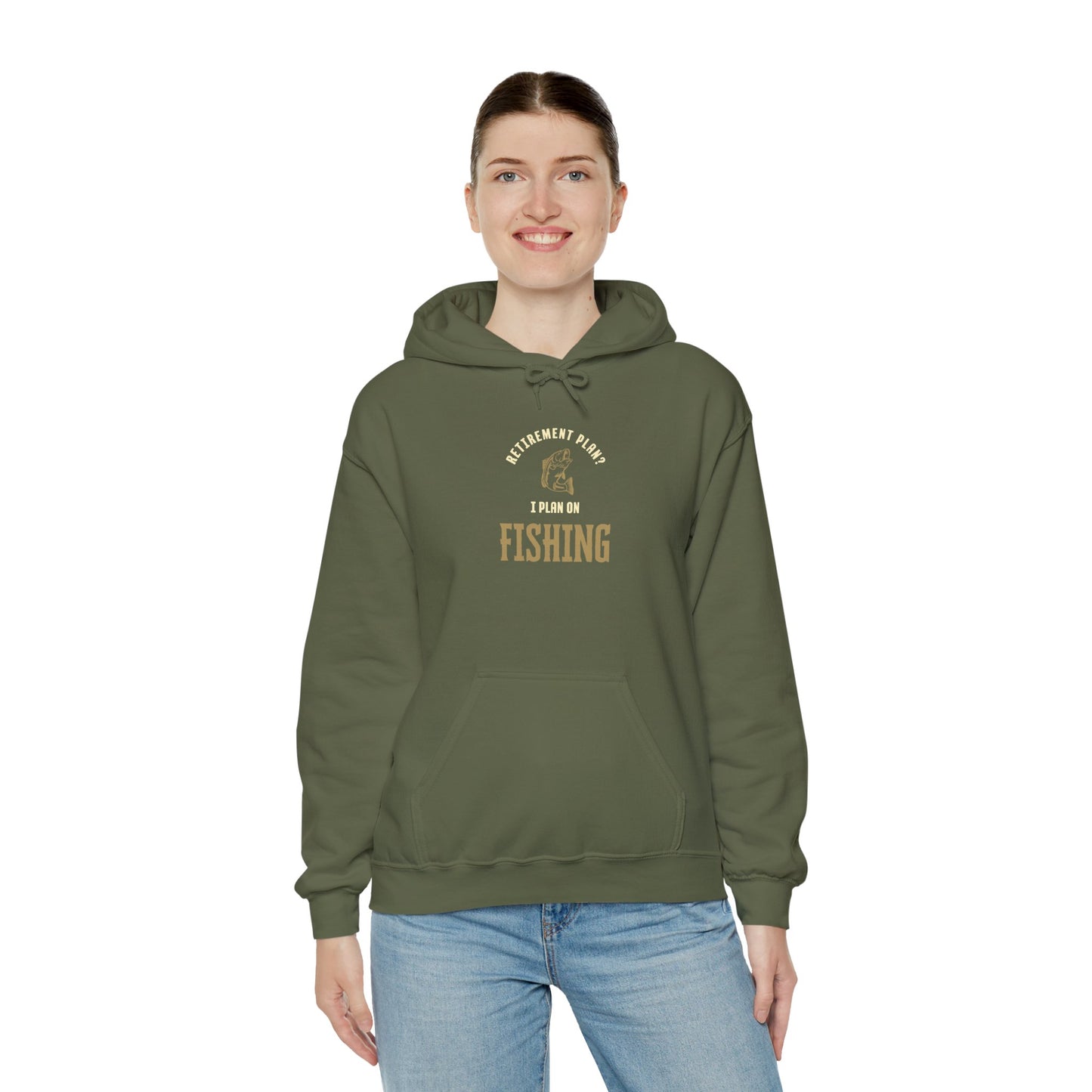 Fishing Enthusiast Hoodie – "Retirement Plan? I Plan on Fishing" Unisex Heavy Blend Sweatshirt