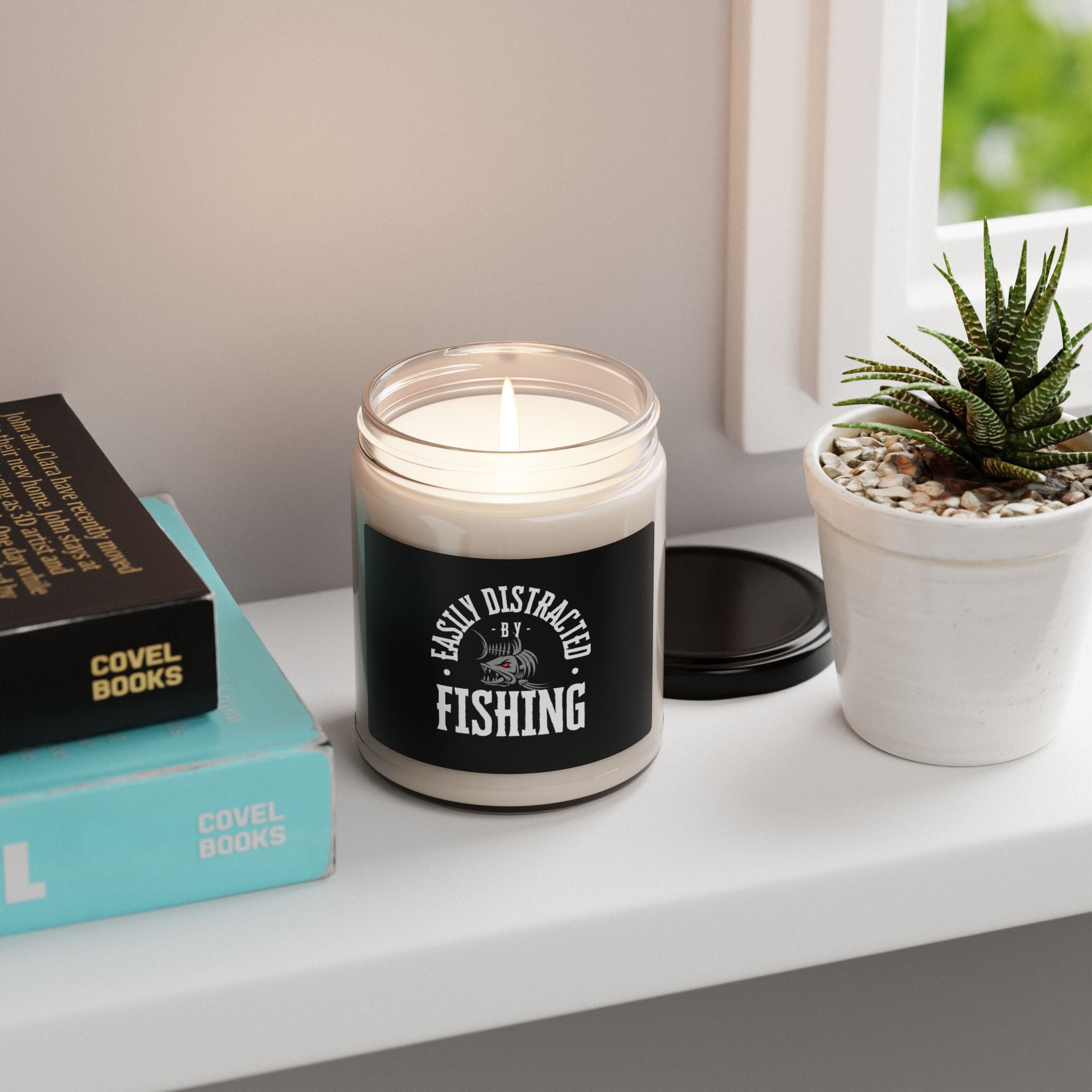 "Easily Distracted by Fishing" Scented Soy Candle - 9oz