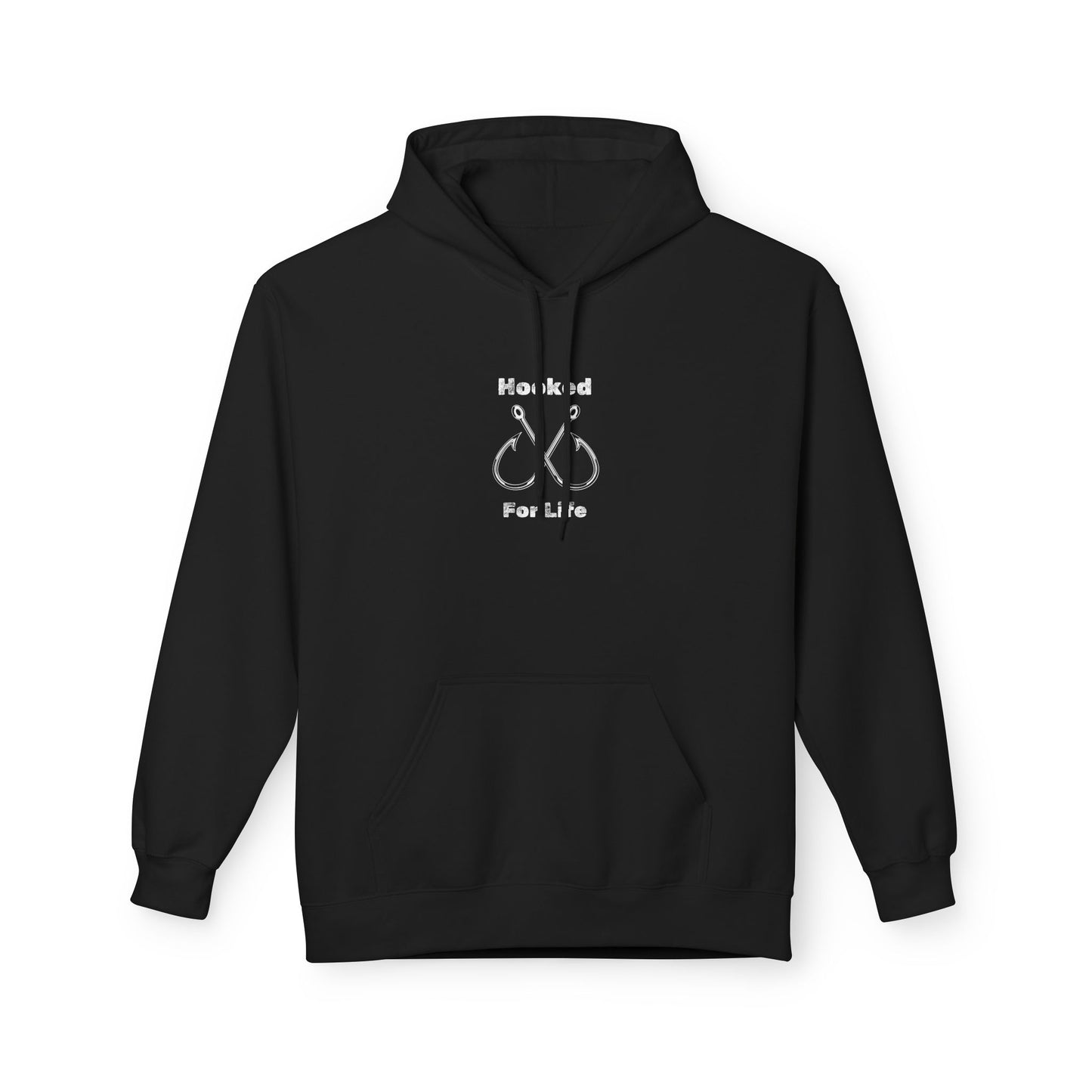"Hooked for Life" Unisex Midweight Fleece Hoodie - Perfect for Fishing Enthusiasts