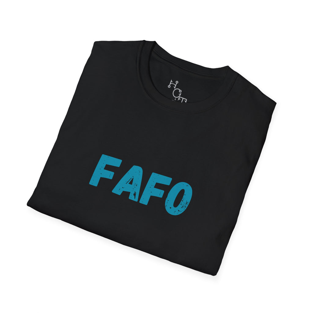 Humorous Unisex Softstyle T-Shirt - "Fish Around and Find Out - FAFO" Shark Design