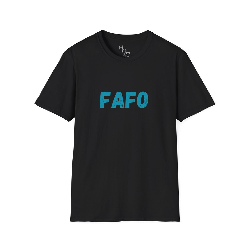 Humorous Unisex Softstyle T-Shirt - "Fish Around and Find Out - FAFO" Shark Design