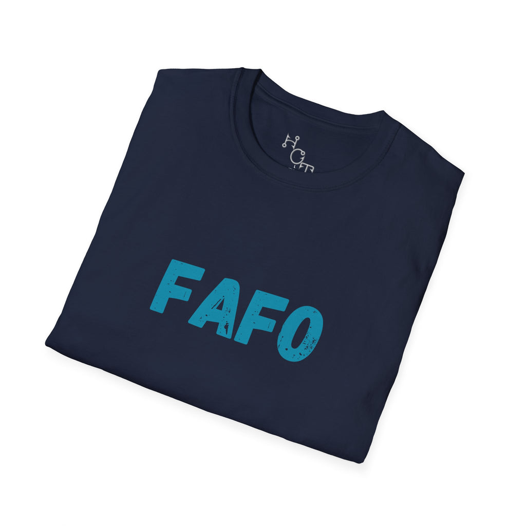 Humorous Unisex Softstyle T-Shirt - "Fish Around and Find Out - FAFO" Shark Design