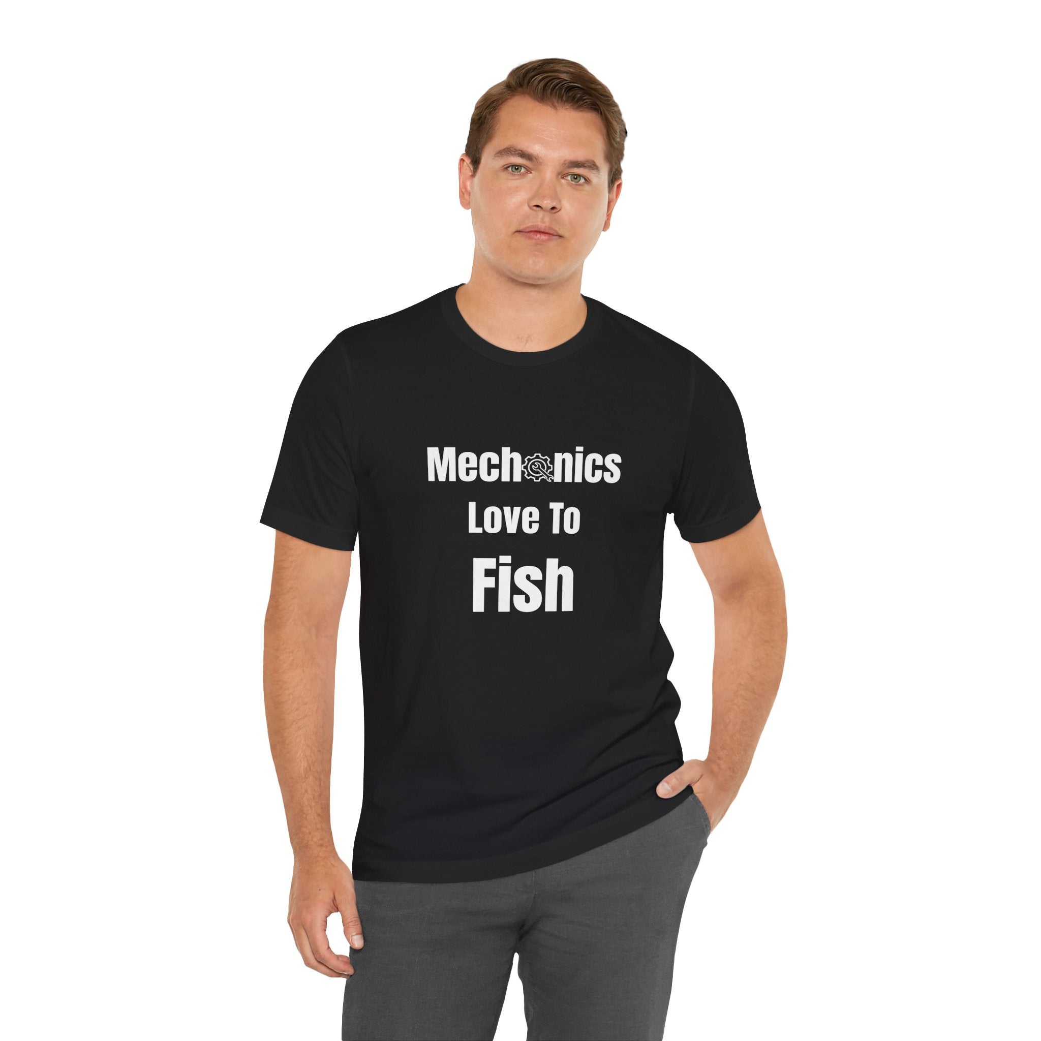 Mechanics Love to Fish T-Shirt — Funny Fishing Tee for Mechanics, Dad Gift