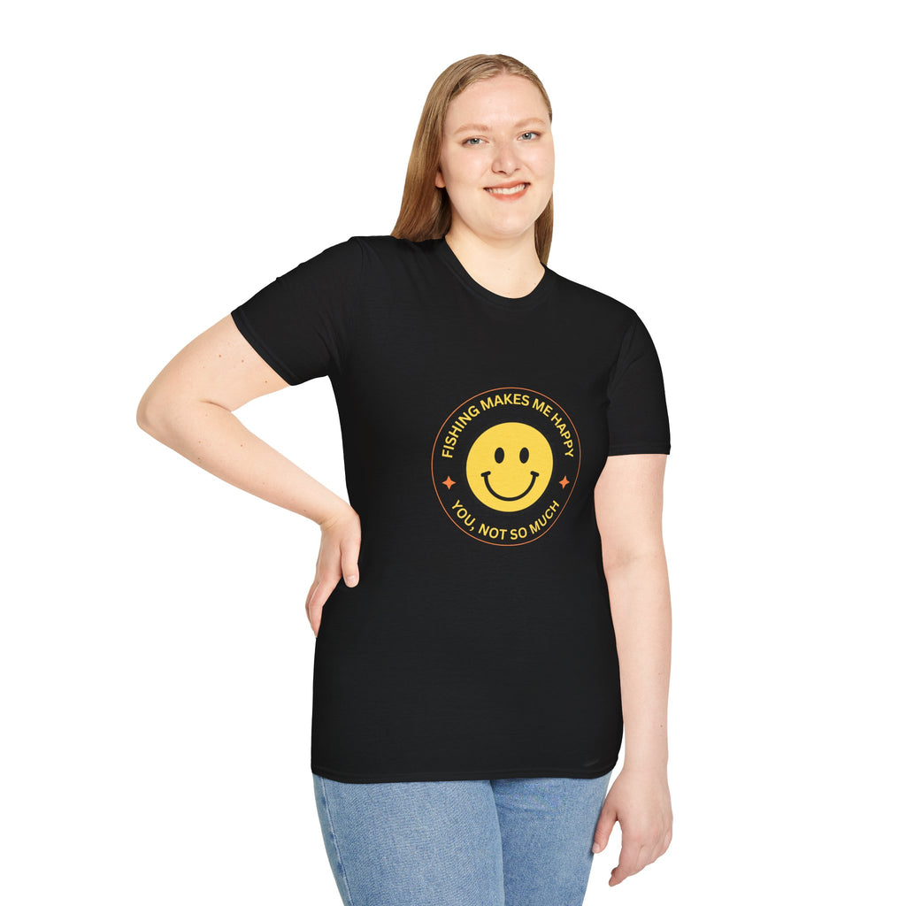 "Fishing Makes Me Happy" Unisex Softstyle T-Shirt