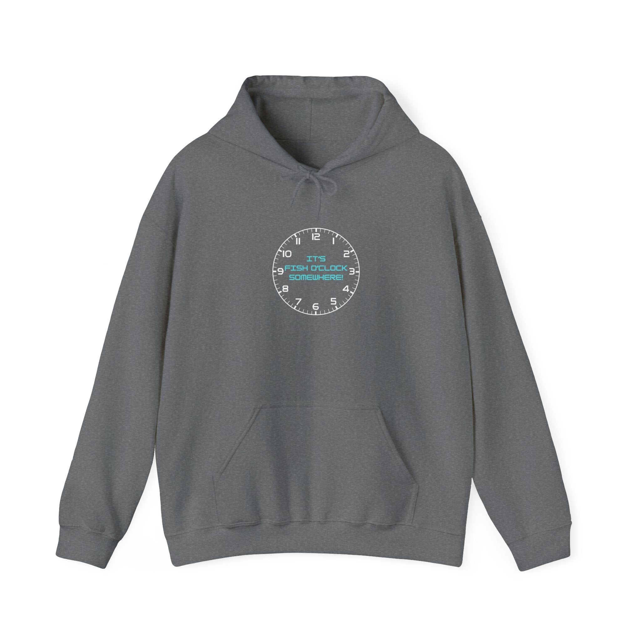 Funny Unisex Hooded Sweatshirt - "It's Fish O'Clock Somewhere" Design