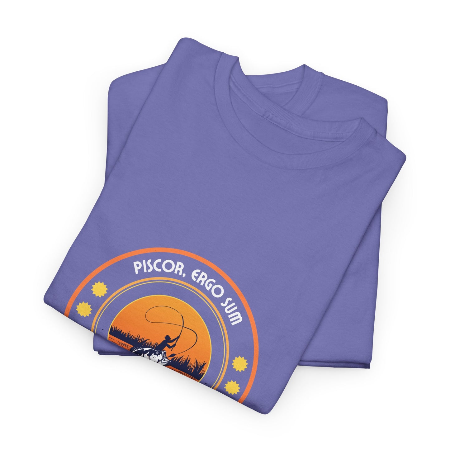 "I Fish, Therefore I Am" Unisex Heavy Cotton Tee - Graphic T-Shirt with Fishing Motif