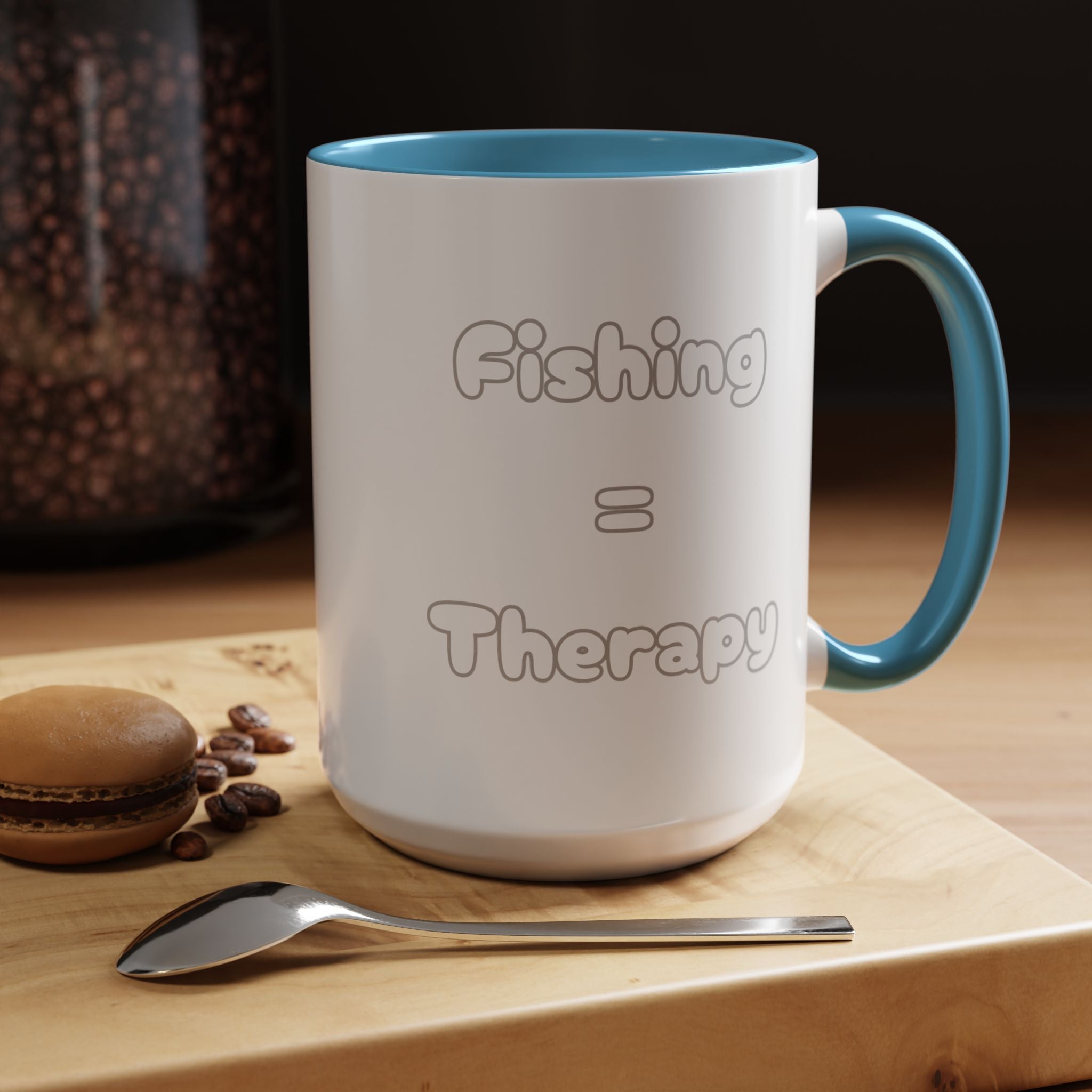 "Fishing = Therapy" Accent Coffee Mug (11, 15oz)