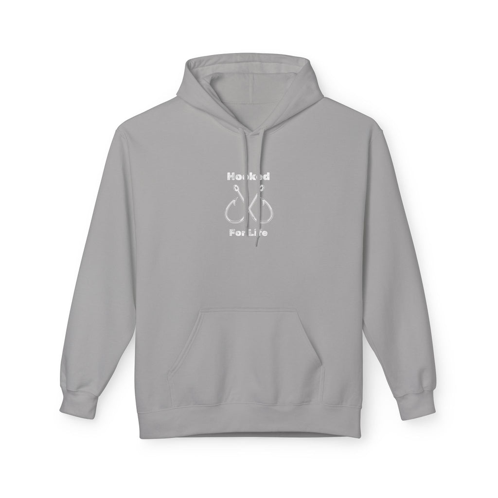 "Hooked for Life" Unisex Midweight Fleece Hoodie - Perfect for Fishing Enthusiasts
