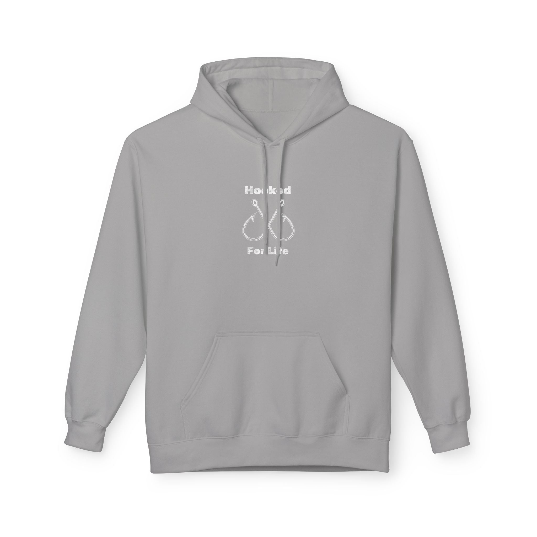 "Hooked for Life" Unisex Midweight Fleece Hoodie - Perfect for Fishing Enthusiasts