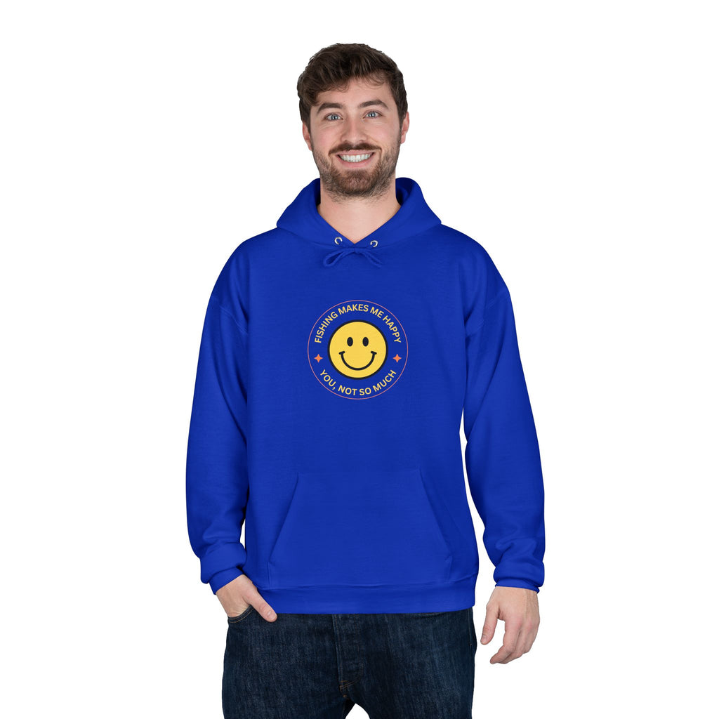Unisex Eco-Friendly Hoodie "Fishing Makes Me Happy" - Perfect for Casual Outings and Gifting