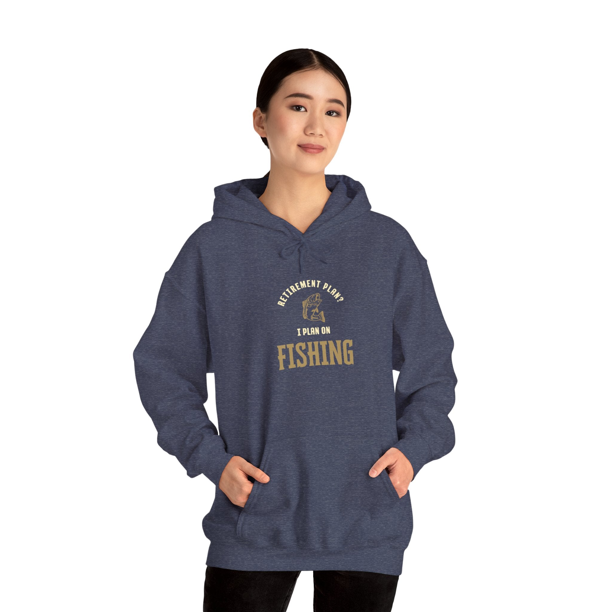 Fishing Enthusiast Hoodie – "Retirement Plan? I Plan on Fishing" Unisex Heavy Blend Sweatshirt