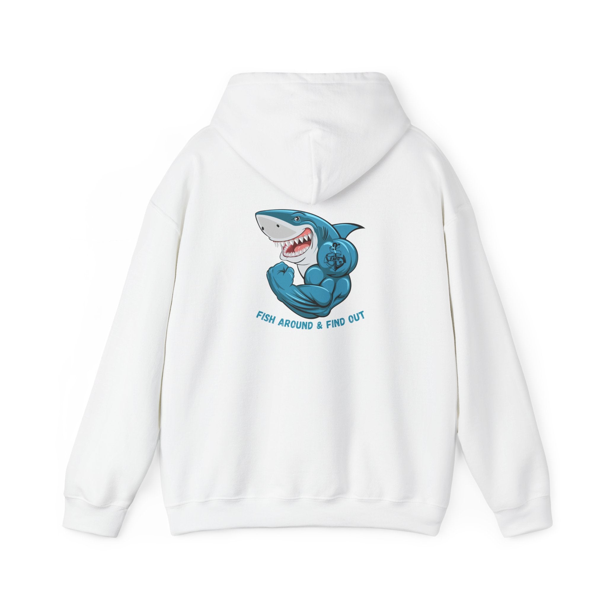 "FAFO - Fish Around and Find Out" Shark Unisex Heavy Blend™ Hooded Sweatshirt - Fun & Casual Streetwear