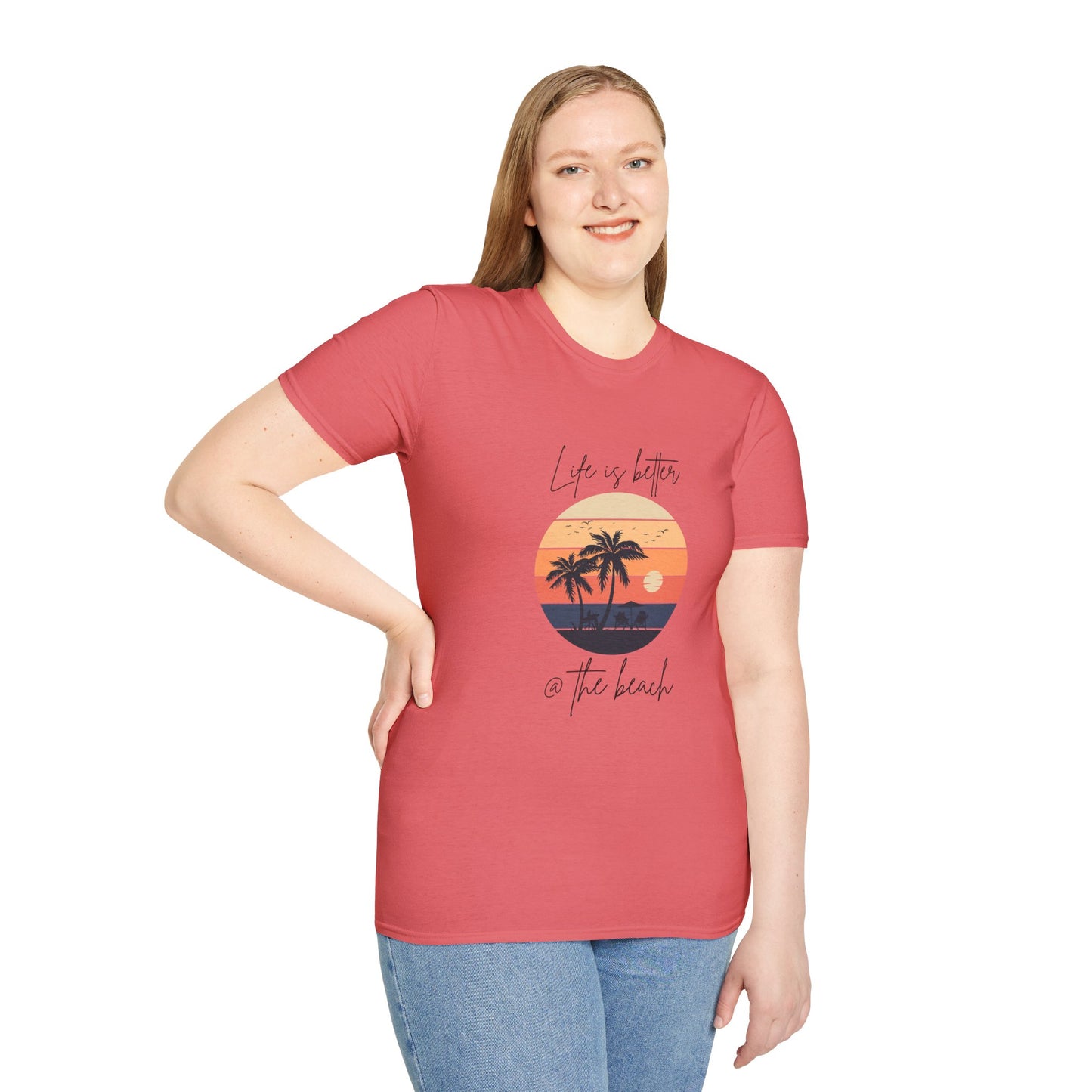Life is Better @ The Beach Unisex Softstyle T-Shirt