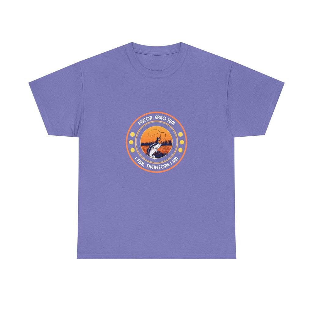 "I Fish, Therefore I Am" Unisex Heavy Cotton Tee - Graphic T-Shirt with Fishing Motif
