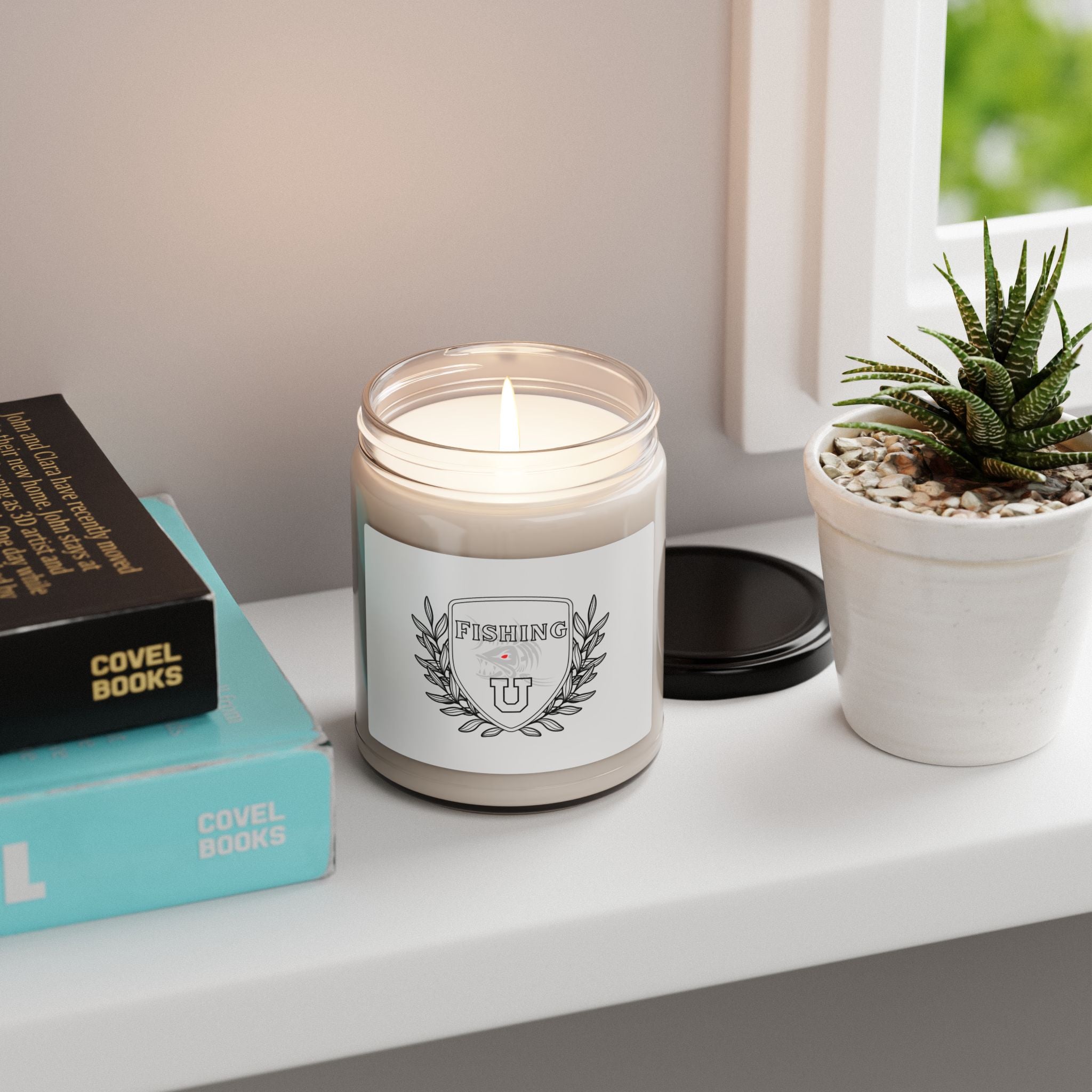 "Fishing University" Funny Fishing Soy Candle (9oz) — Gift for Anglers