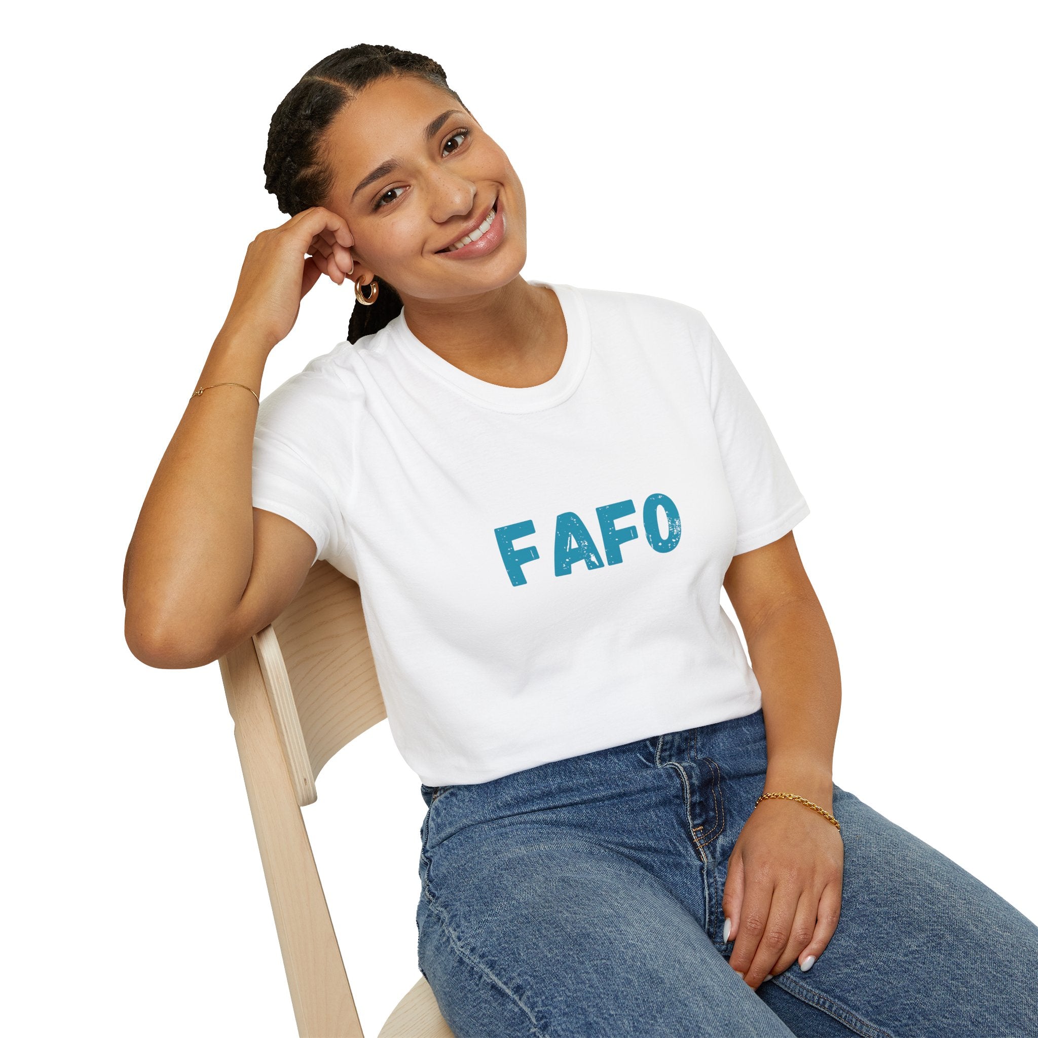 Humorous Unisex Softstyle T-Shirt - "Fish Around and Find Out - FAFO" Shark Design