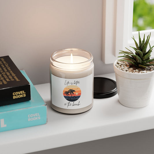 Beach Vibes Scented Soy Candle - "Life is Better @ the Beach" 9oz