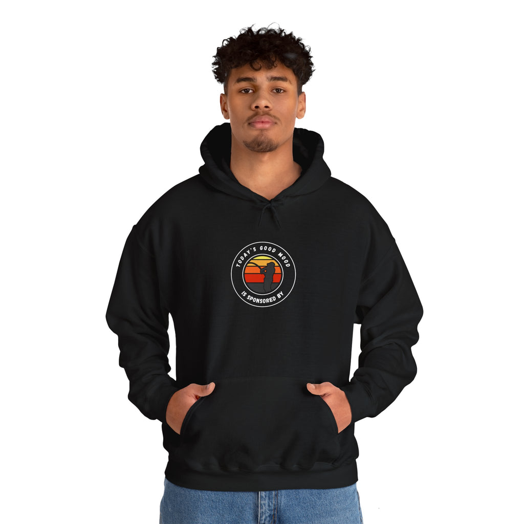 "Today's Good Mood Is Sponsored By Fishing" Retro-Inspired Unisex Hoodie with Cool Graphic Design