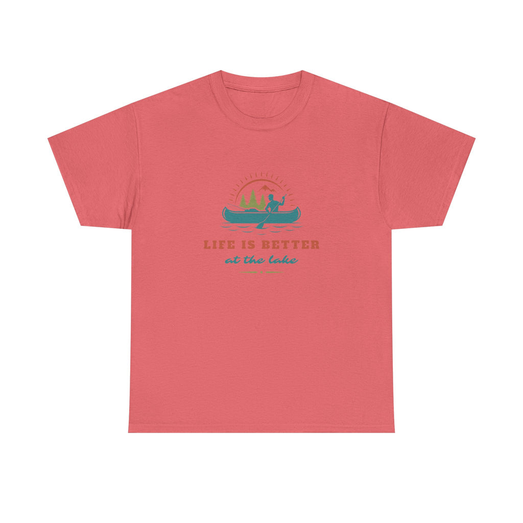Life is Better at the Lake Unisex Heavy Cotton T-Shirt - Comfortable Outdoor Shirt