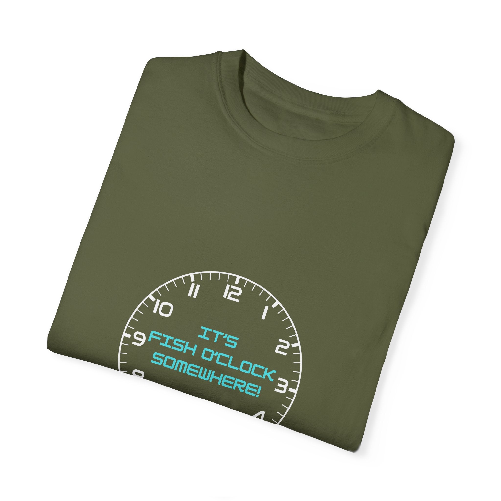 Unisex "It's Fish O'Clock Somewhere!" T-Shirt - Fun Garment-Dyed Tee for Fishing Lovers