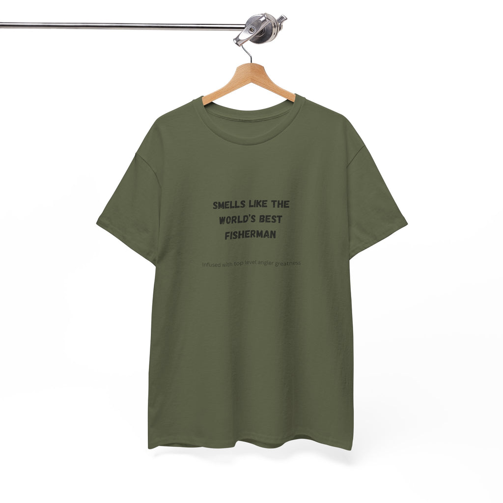 "Smells Like the World's Best Fisherman" Unisex Heavy Cotton Tee - Perfect Fishing Gift