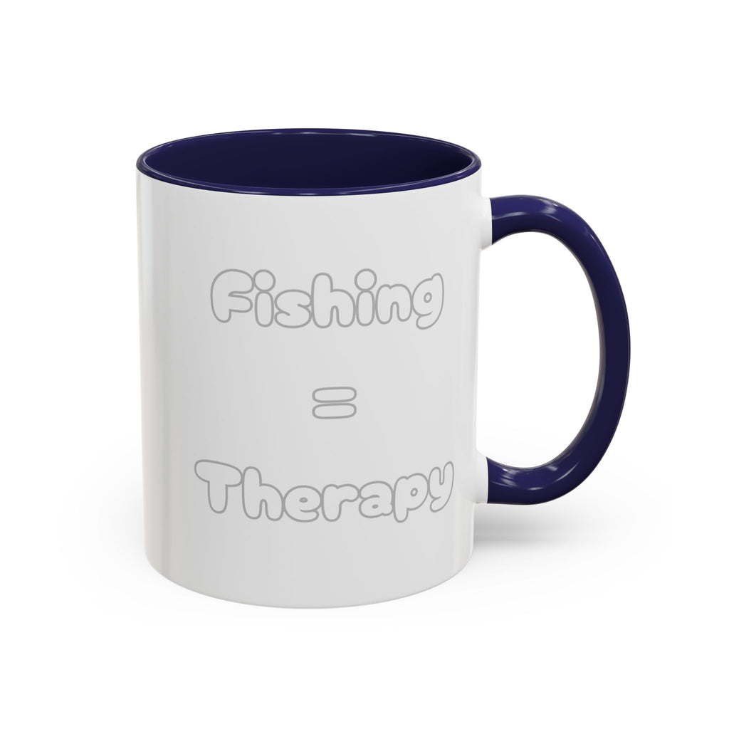 "Fishing = Therapy" Accent Coffee Mug (11, 15oz)