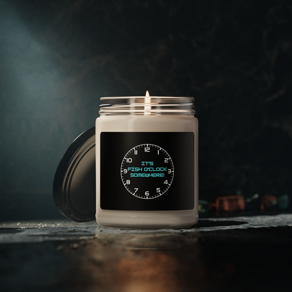 "It's Fish O'Clock Somewhere!" Scented Soy Candle - 9oz - Perfect for Relaxation and Celebrations
