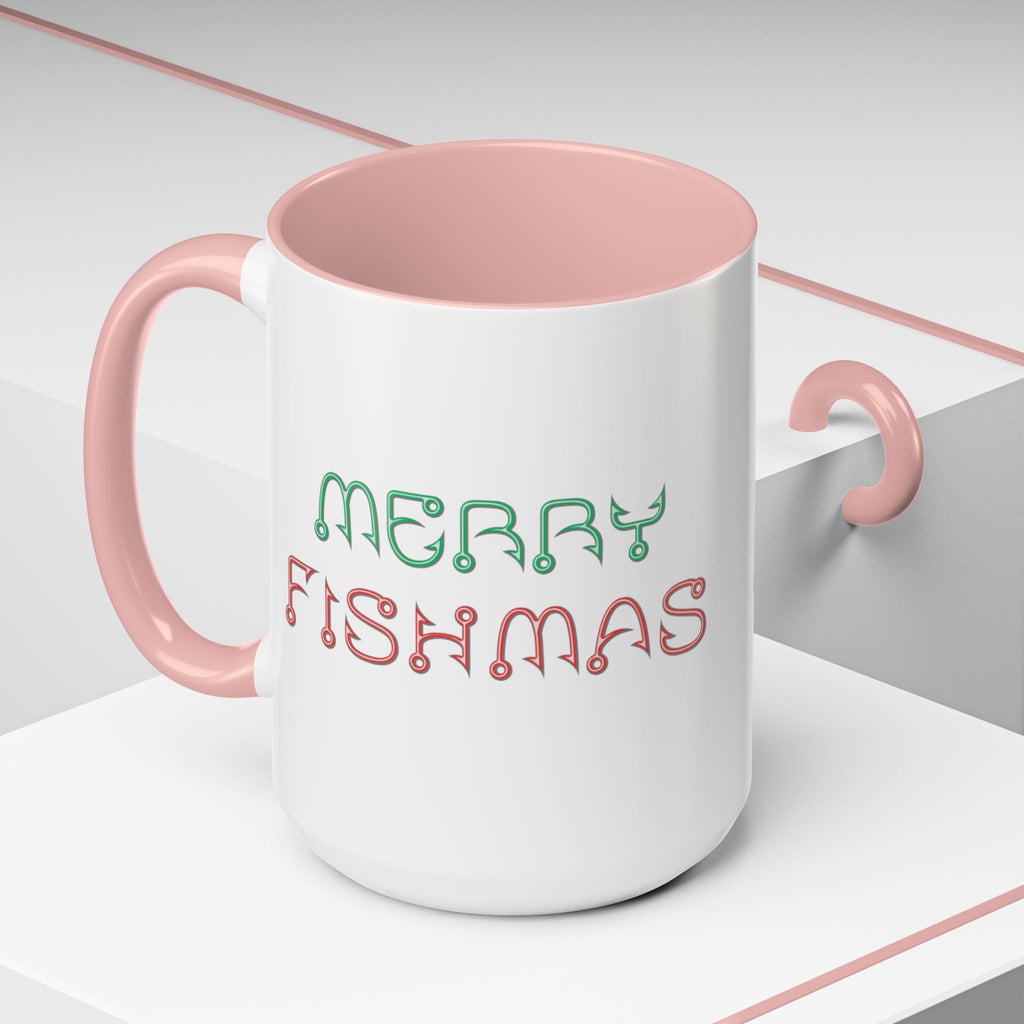 Merry Fishmas Coffee Mug — Funny Holiday Fishing Gift (11/15 oz)