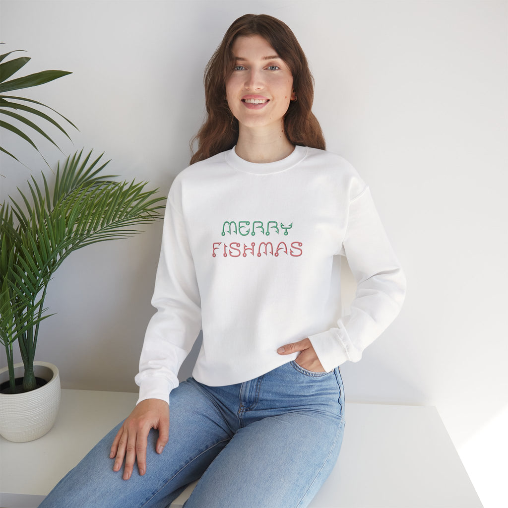 Sweatshirt — "Merry Fishmas" Pastel Holiday Crewneck
