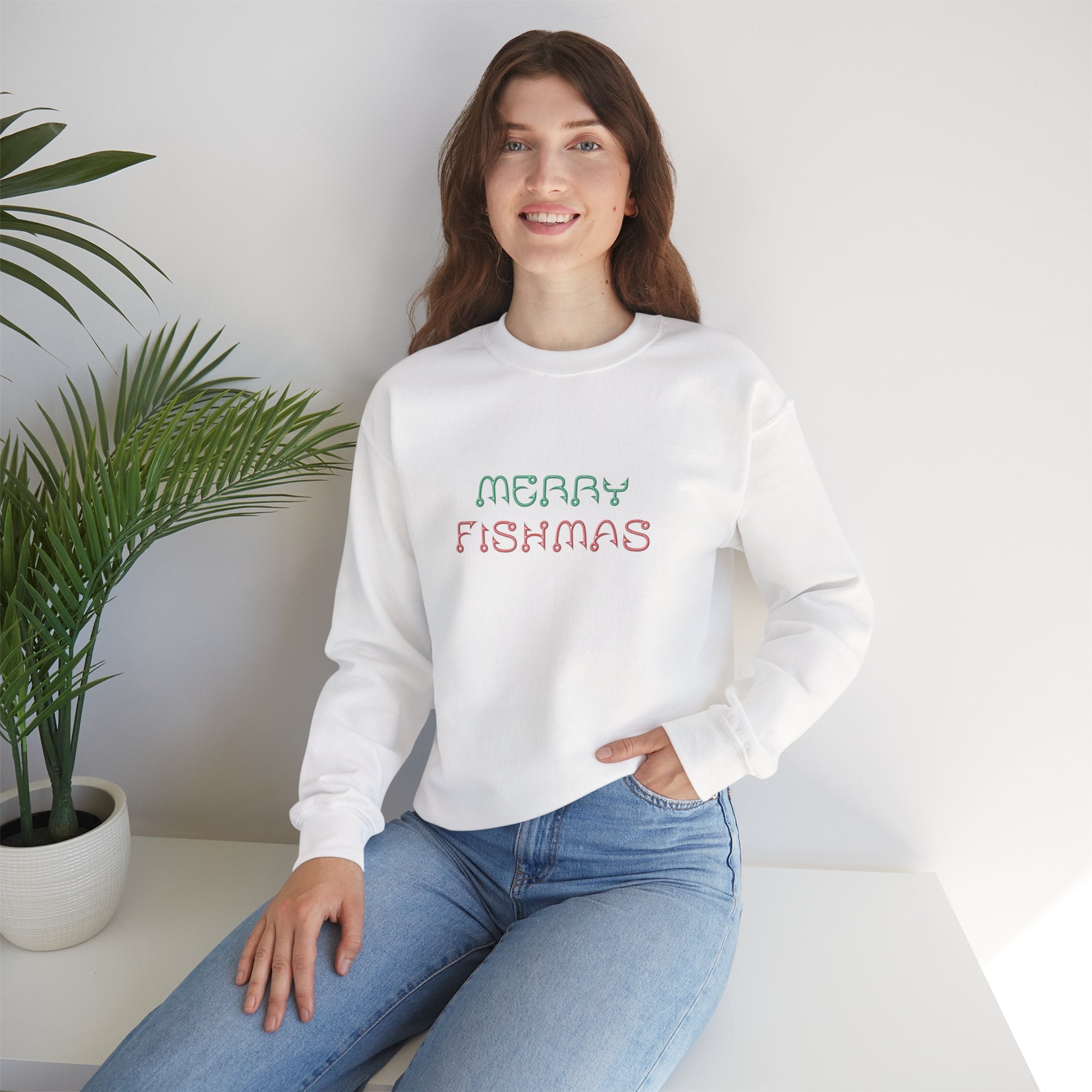 Sweatshirt — "Merry Fishmas" Pastel Holiday Crewneck