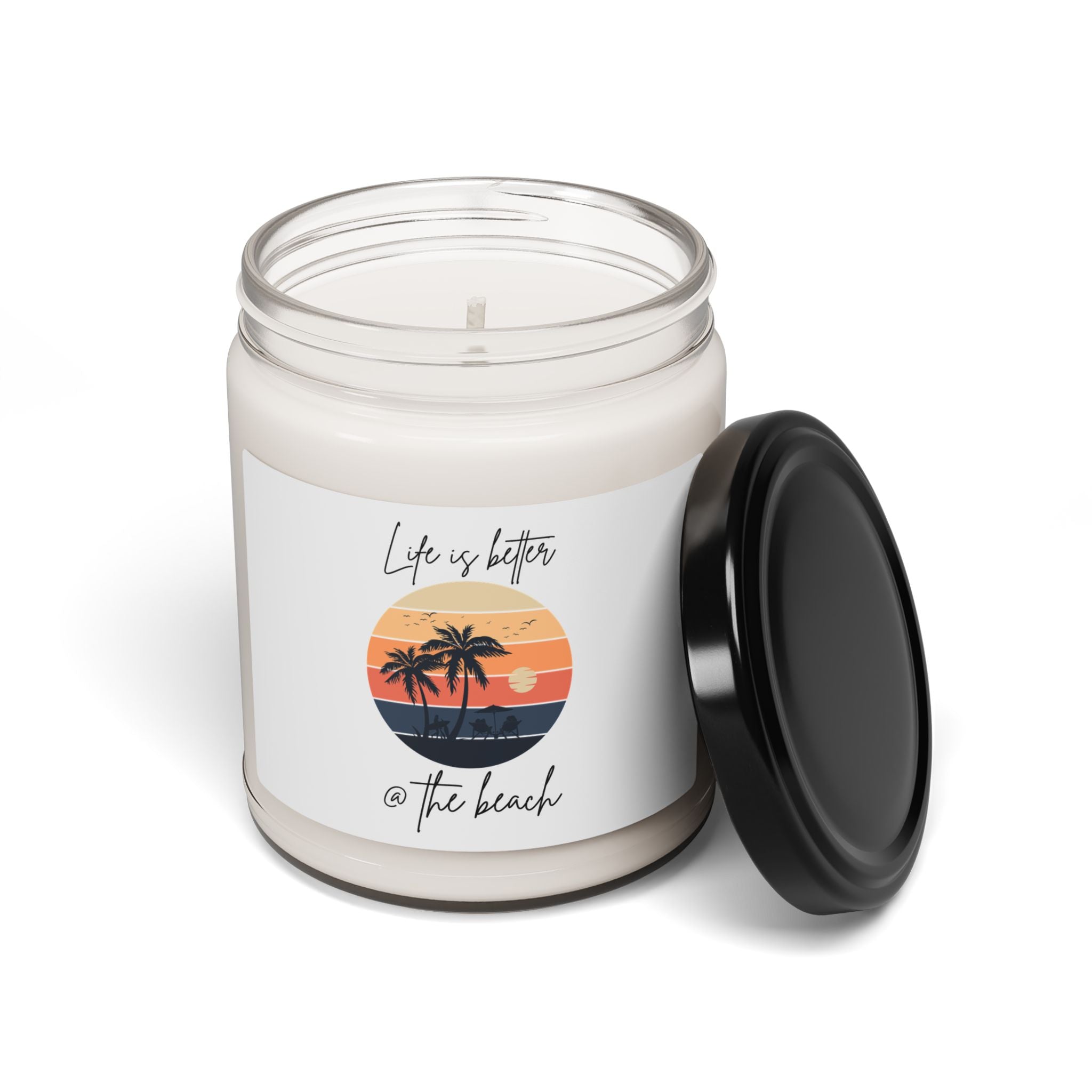Beach Vibes Scented Soy Candle - "Life is Better @ the Beach" 9oz