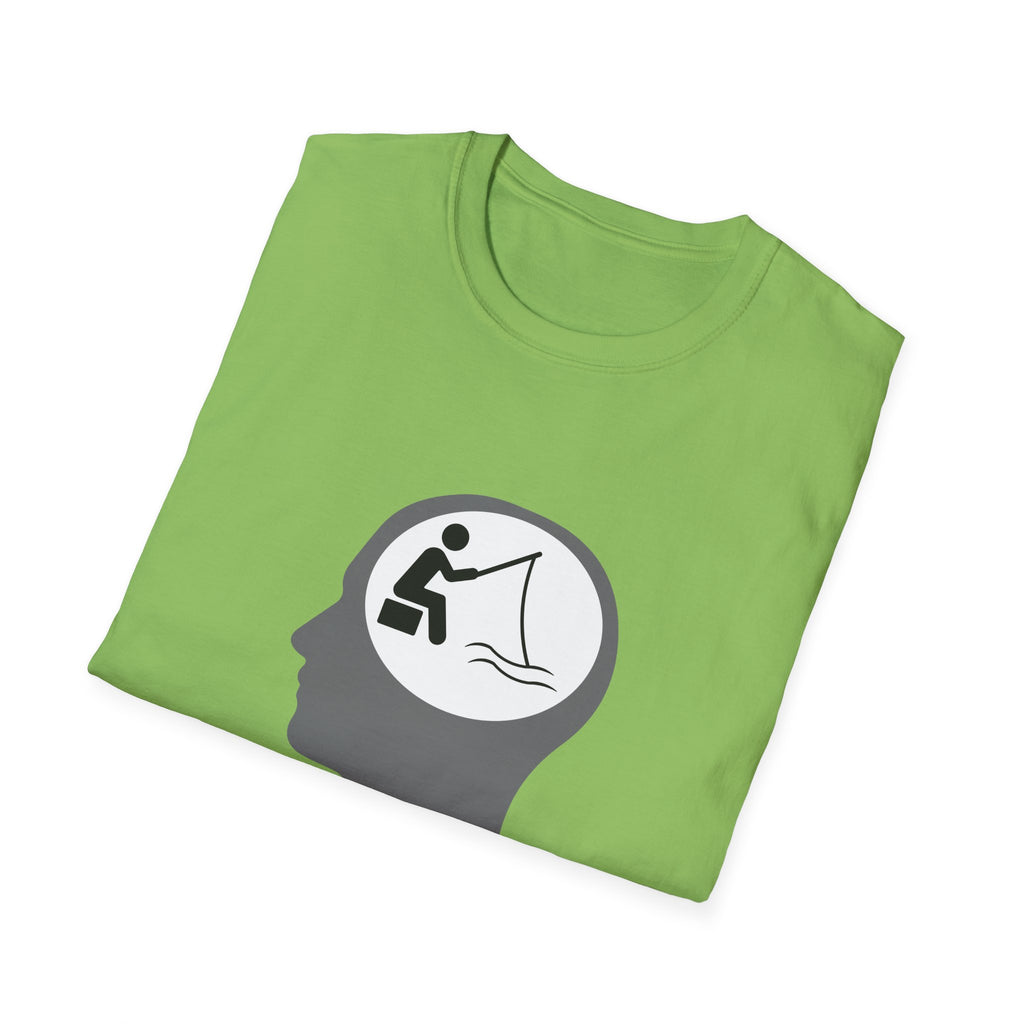 "Fishing On The Brain" Unisex Softstyle T-Shirt. #fishing #fish #fisherman #boating #boats #outdoors #creek #lake #bass