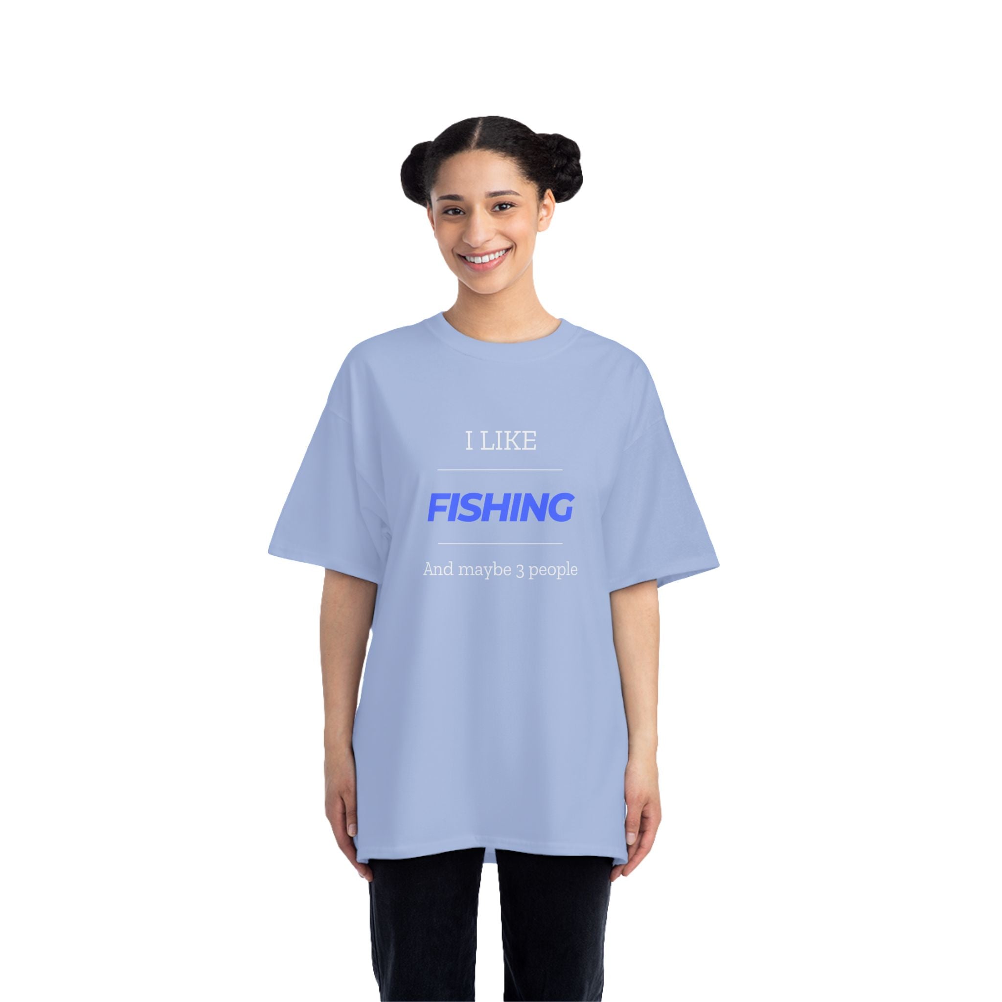 "I Like Fishing and Maybe 3 People" Beefy-T®  Short-Sleeve T-Shirt. #fishing #fish #fisherman #outdoors #dadgift