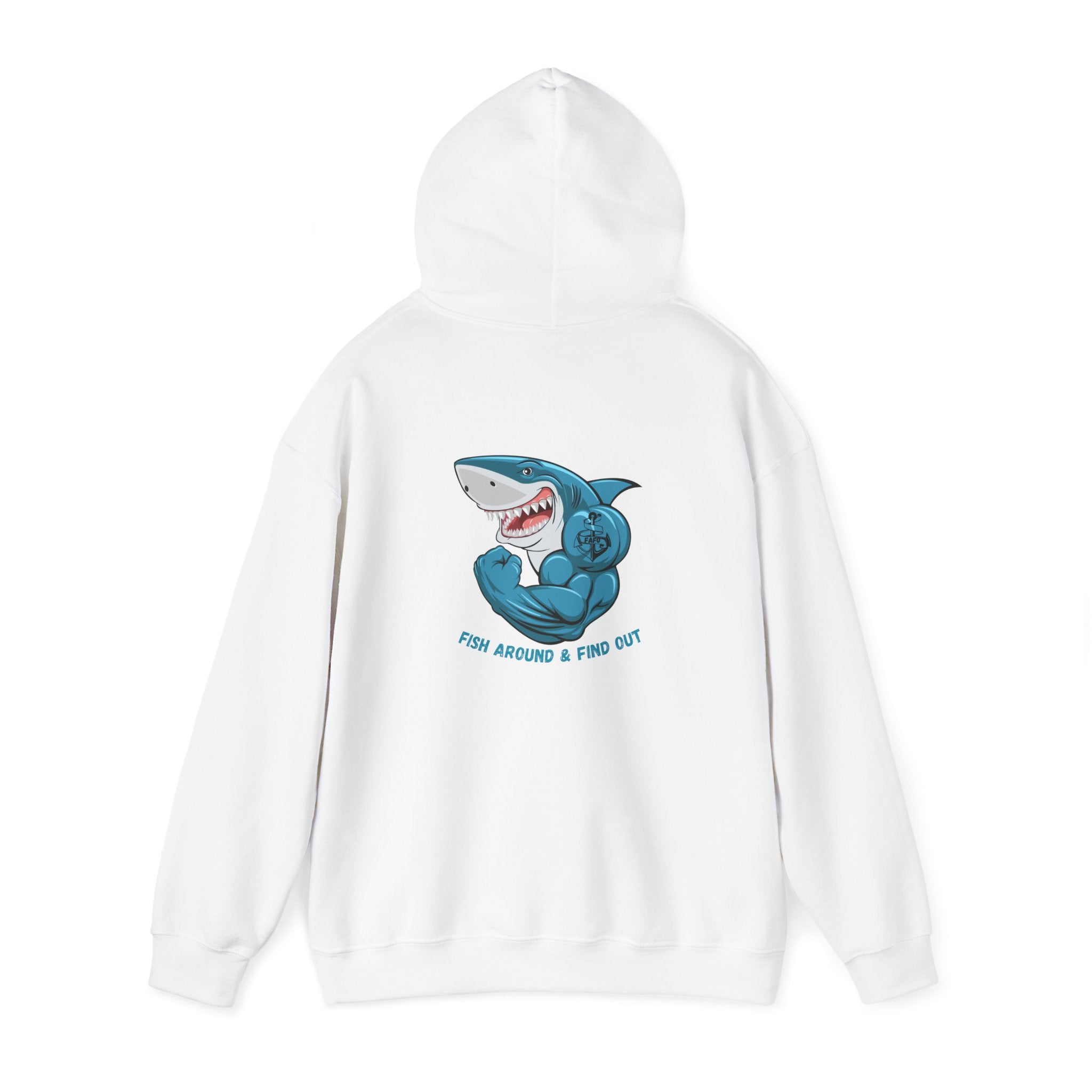 "FAFO - Fish Around and Find Out" Shark Unisex Heavy Blend™ Hooded Sweatshirt - Fun & Casual Streetwear