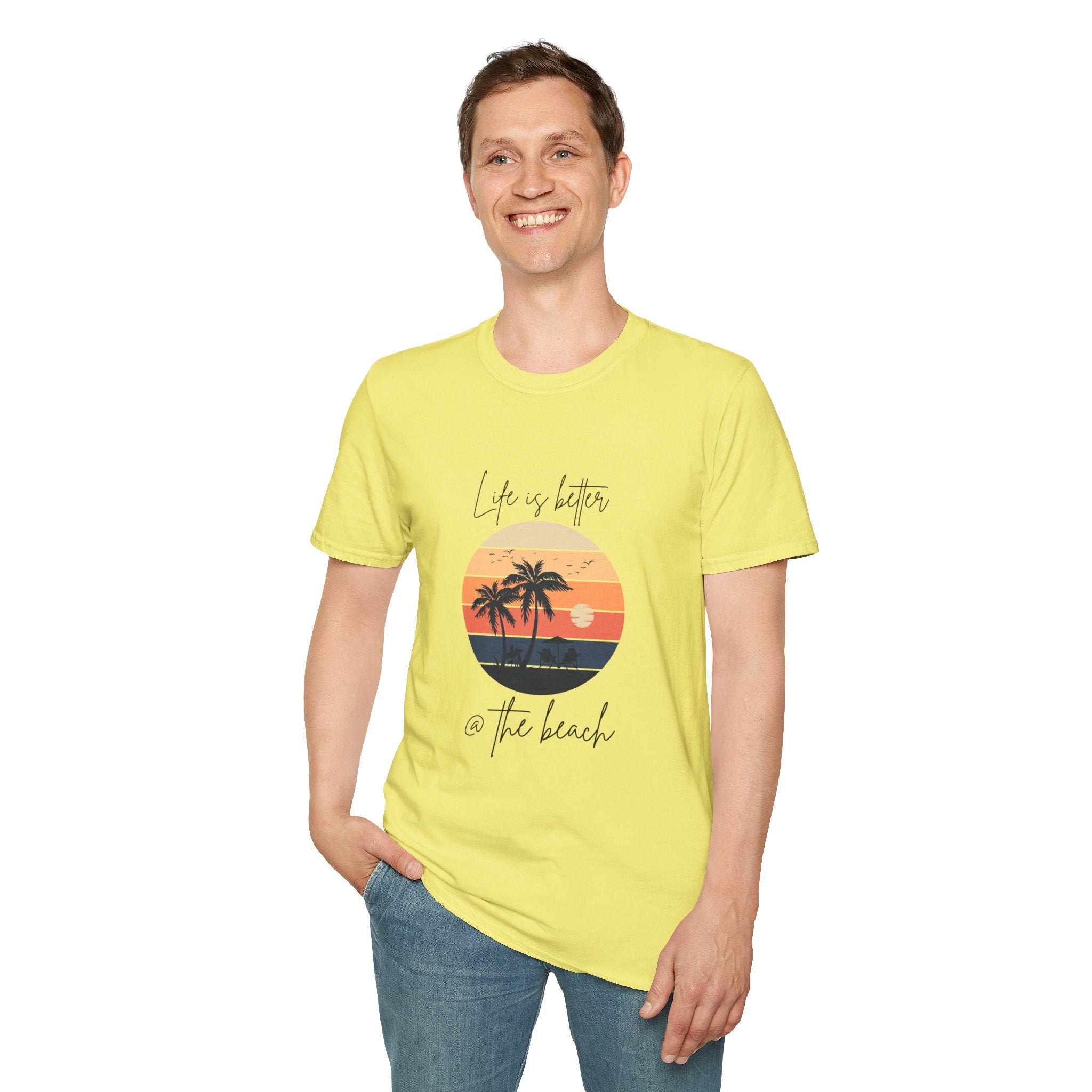Life is Better @ The Beach Unisex Softstyle T-Shirt