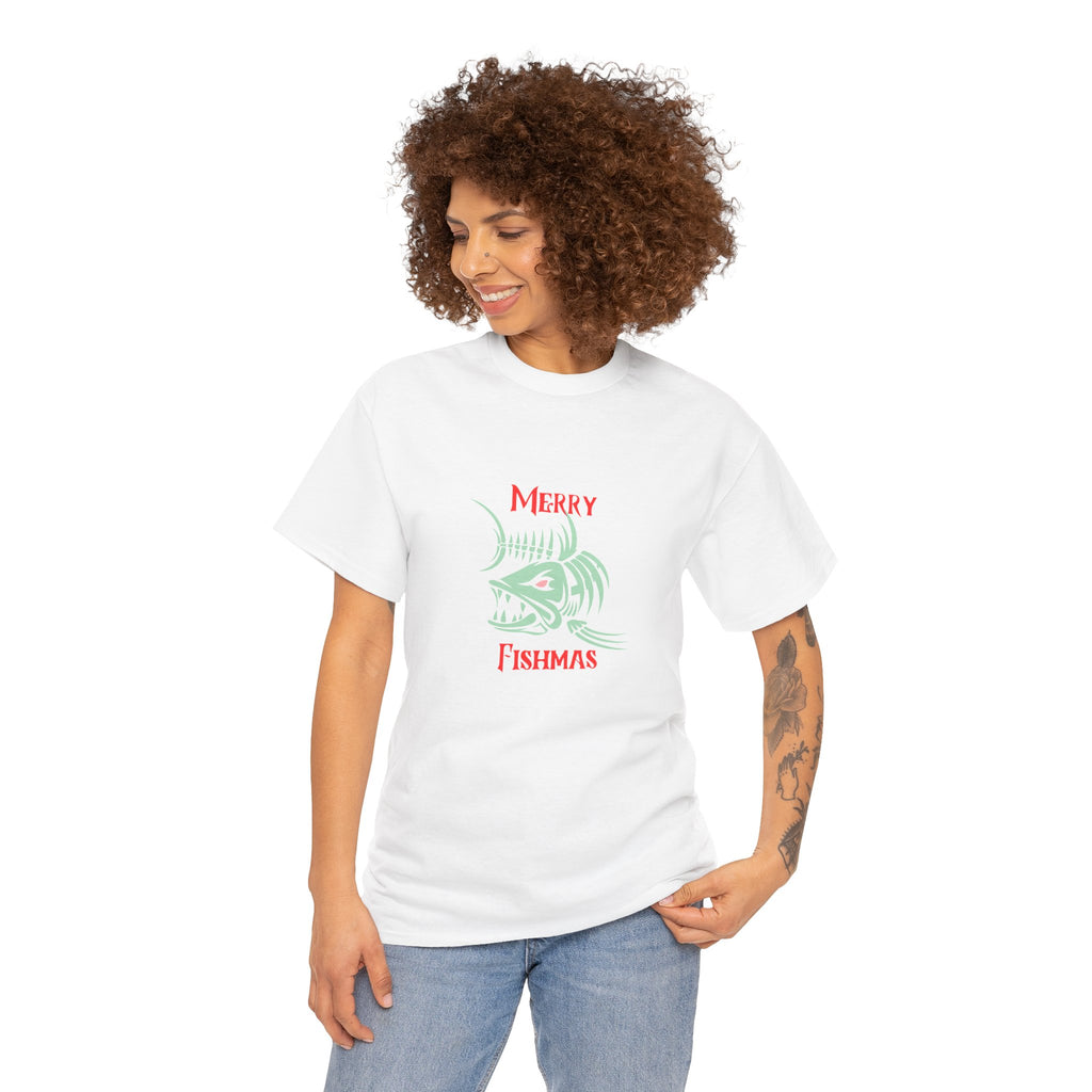 Fishmas Graphic Tee — "Merry Fishmas" Christmas Fishing T-Shirt
