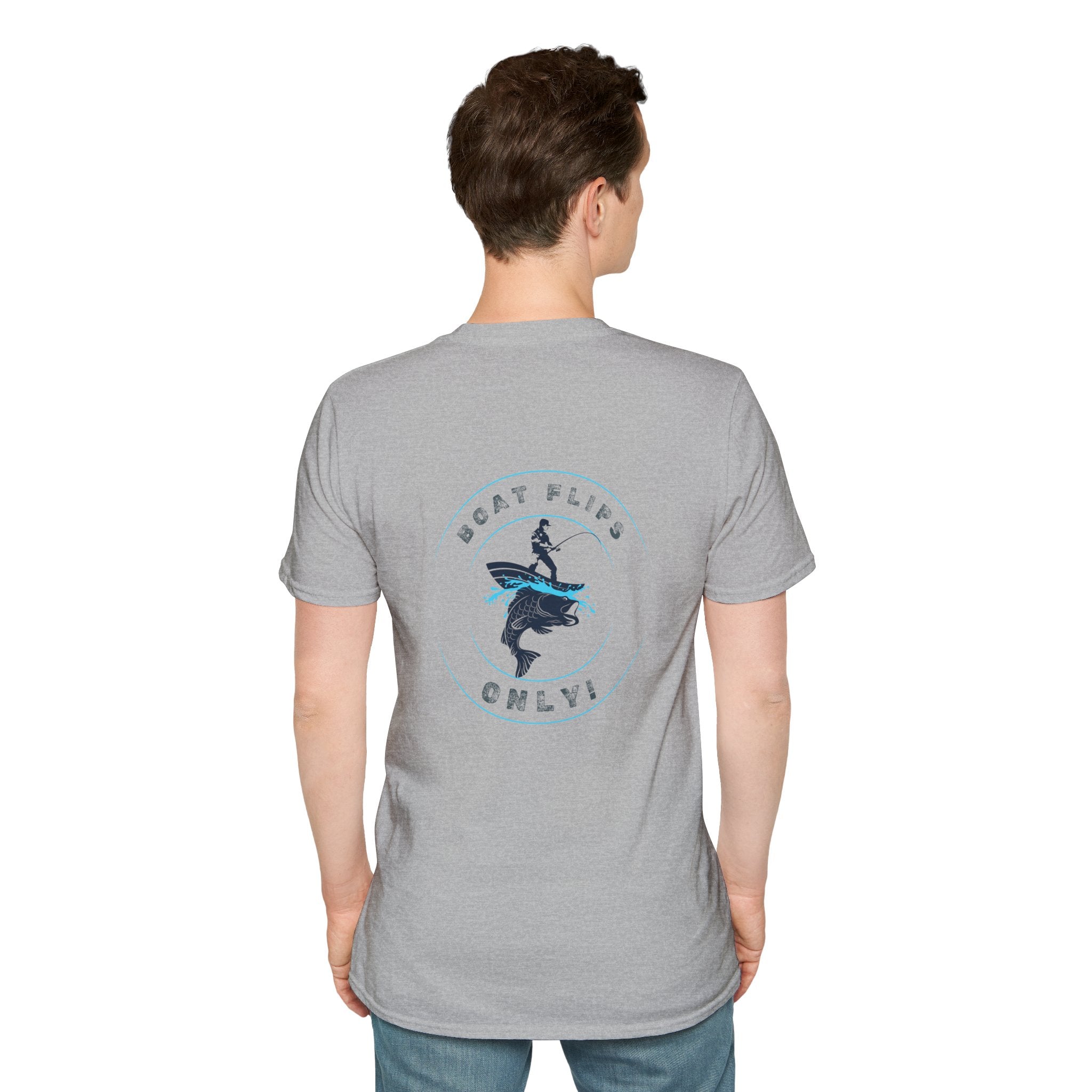 "BFO: Boat Flips Only" Unisex Softstyle T-Shirt - Perfect for Fishing Enthusiasts