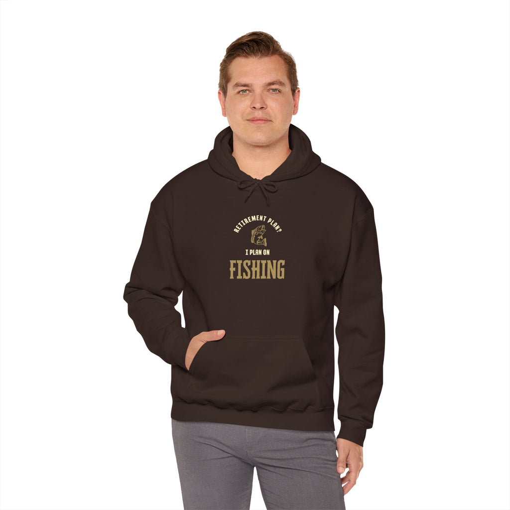 Fishing Enthusiast Hoodie – "Retirement Plan? I Plan on Fishing" Unisex Heavy Blend Sweatshirt