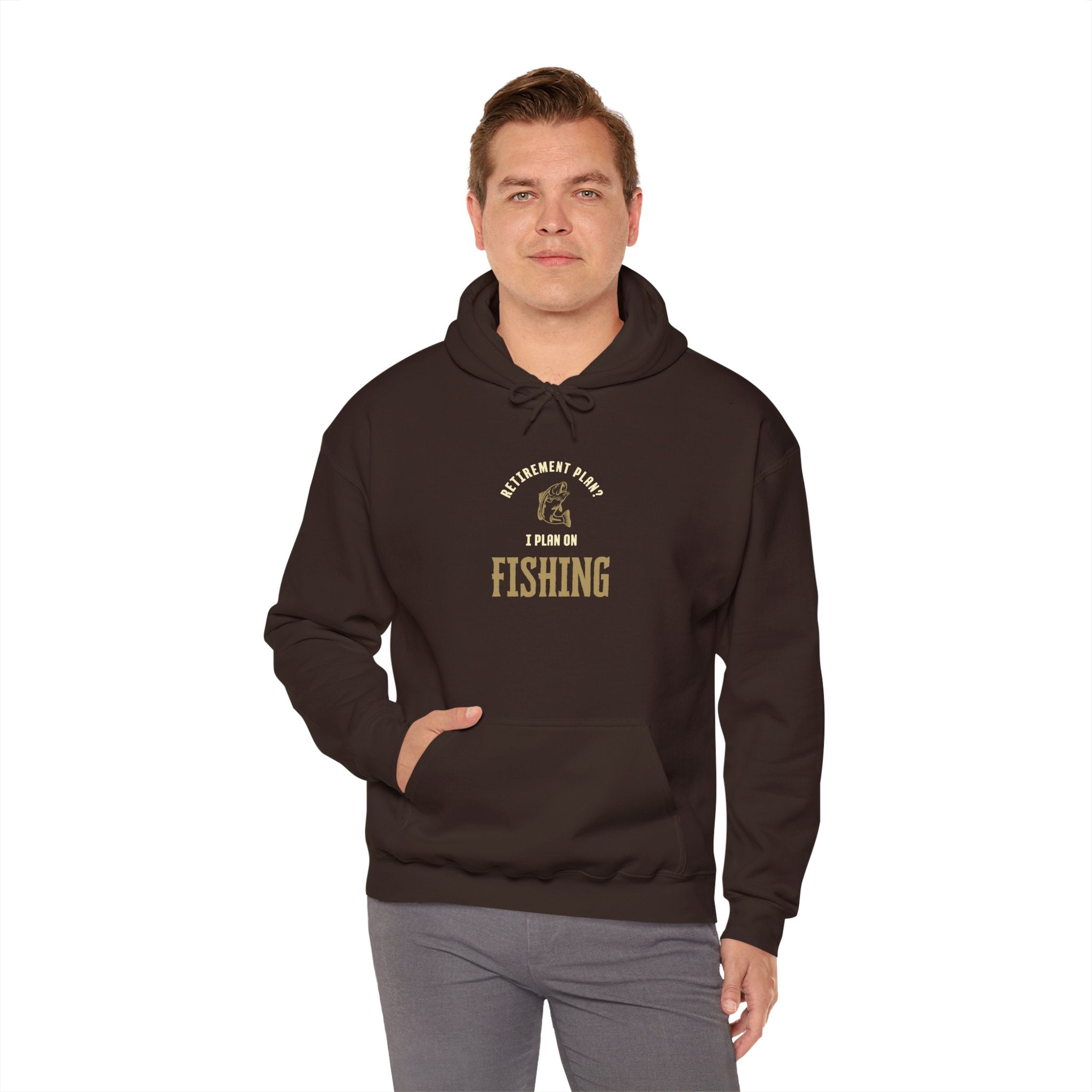 Fishing Enthusiast Hoodie – "Retirement Plan? I Plan on Fishing" Unisex Heavy Blend Sweatshirt