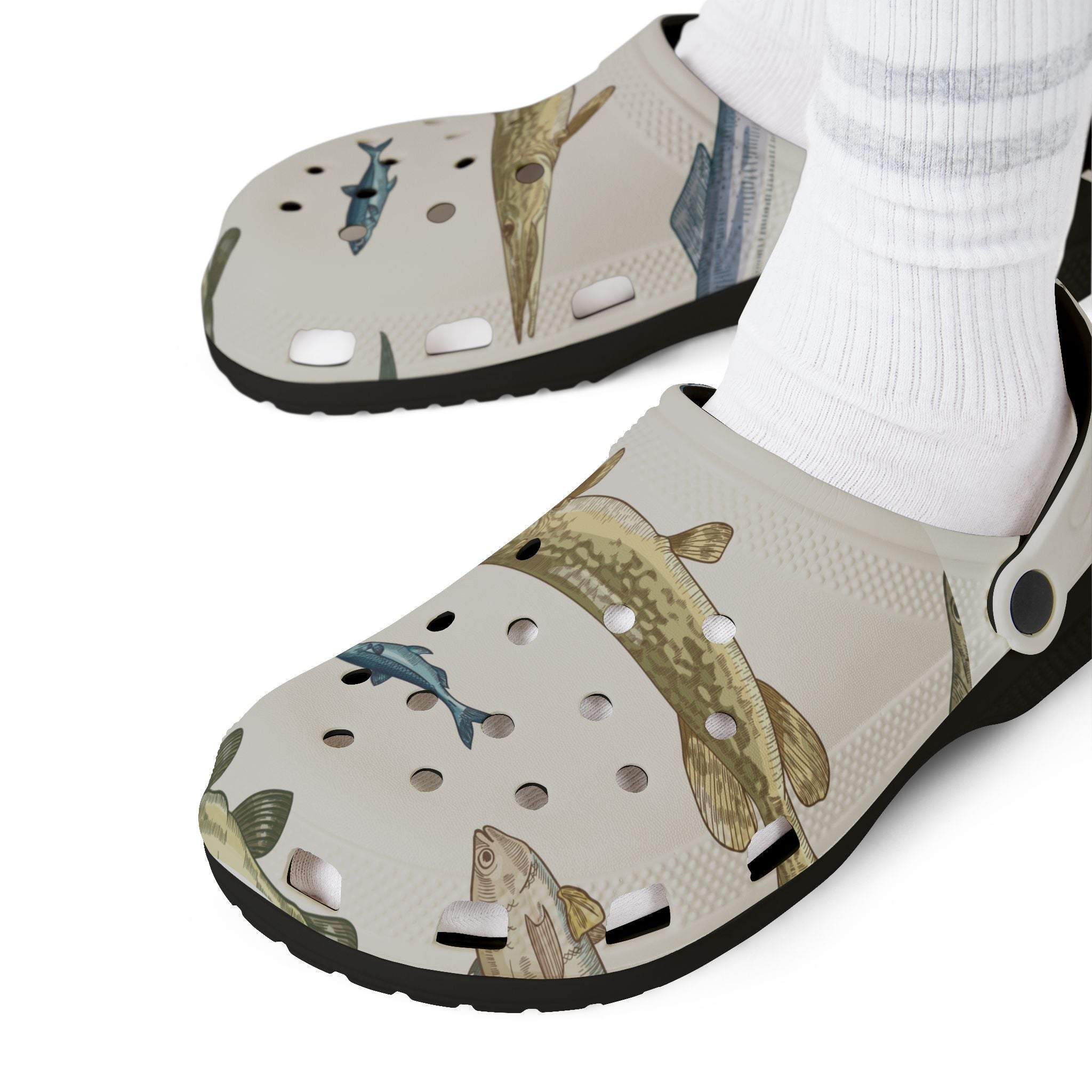 Fish Pattern Foam Clogs — Fish Themed EVA Shoes