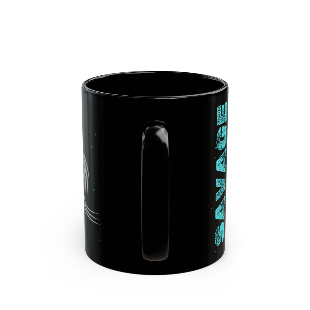 Savage Fish Black Mug – Bold Angler Coffee Cup (11oz/15oz)