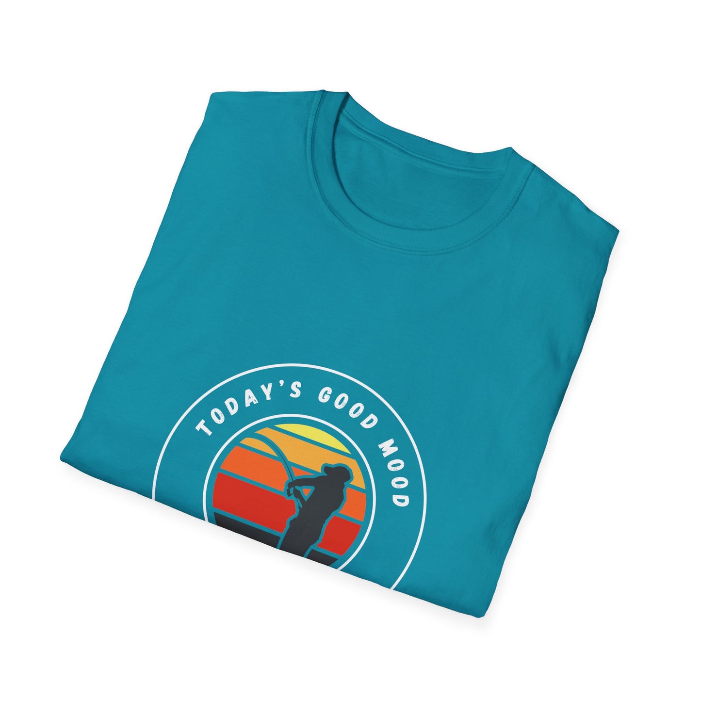 "Today's Good Mood Is Sponsored By Fishing" Unisex Softstyle T-Shirt.