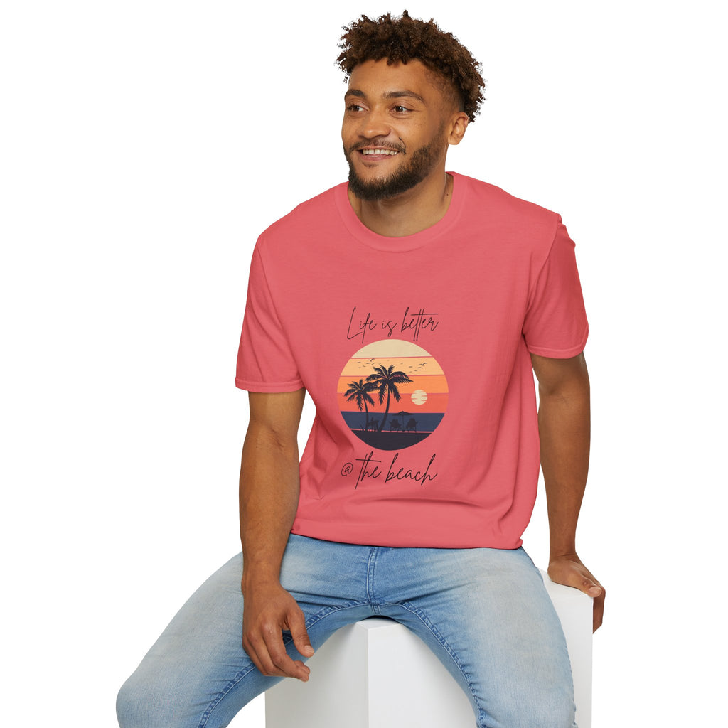 Life is Better @ The Beach Unisex Softstyle T-Shirt
